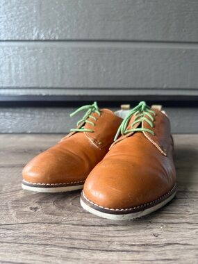 PIKOLINOS Women’s Casual Leather Derby Shoes in Cognac with Green Laces size 39